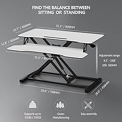 FITUEYES Height Adjustable Standing Desk 32” Wide