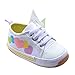 Kuner Baby Girls White Canvas Rubber Sole Sweet Sneaker Outdoor First Walkers Shoes