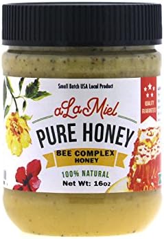 aLaMiel Bee Complex (Royal Jelly, Propolis, Pollen, Comb Caps, Raw Honey) - Made in USA - 100% Natural - Small Batch 1lb (454grams)