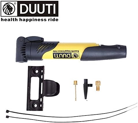 Mellons Aluminum Frame Pump Mini Bike Pump,Portable Bicycle Pump Screw Valve and High Pressure for All Cycle Tires (4 colors) (Black) (Yellow)