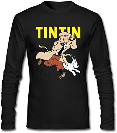Tintin Shop562 Men's Long Sleeve Unique Tintin T Shirt Perfect Normal Fit Awesome
