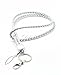 Braided PU Leather Necklace LANYARDs Keychain for key, ID holder, Cell phone, USB, or Camera (Silver)