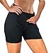 Rolewpy Neoprene Sauna Sweat Shorts for Women Weight Loss Workout Thigh Pants with Pocket Slimming Hot Thermo Sport Capris (Black02, Medium)