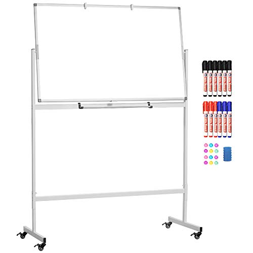 Mobile Whiteboard 46 X 30 Inches Double Sided Dry Erase Board Large 