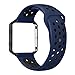 UMTELE Soft Silicone Replacement Strap Black Frame Compatible Fitbit Blaze Smart Fitness Watch, Large, Obsidian/Black