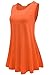 JollieLovin Womens Sleeveless Comfy Plus Size Tunic Tank Top with Flare Hem - Orange, 3X