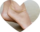Lifetime Jewelry Anklets for Women Men and Teen Girls - 24K Gold Plated 1.5mm Rope Chain - Durable Ankle Bracelet - Wear to Beach or Party - Cute Surfer Anklet - 9 10 and 11 inches