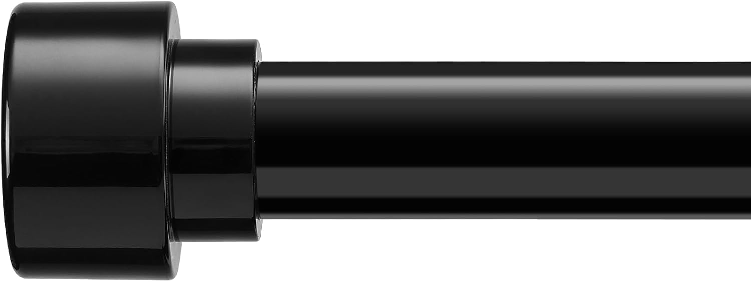 Window Treatment Hardware - Black Curtain Rods for Windows 48 to 84