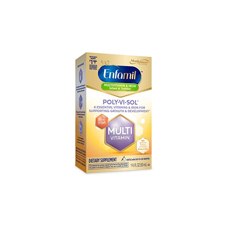 Enfamil Baby Vitamins Enfamil Poly-Vi-Sol 8 Multi-Vitamins & Iron Supplement Drops for Infants & Toddlers, Supports…