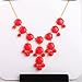 JANE STONE Bubble Bib Necklace Coral Red Bubble Statement Frontal Jewelry