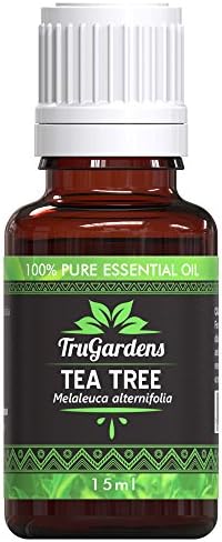 TruGardens Tea Tree Essential Oil (15ml) - Natural Essential Oil for Aromatherapy, Household Use and DIY Projects - Fights Acne and Head Lice, Soothes Irritated Skin - 100% Pure, Therapeutic Grade…