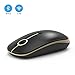 2.4GHz Wireless Bluetooth Mouse, Jelly Comb Dual Mode Slim Wireless Mouse with 2400 DPI Compatible for PC, Laptop, Mac, Android, Windows (Black and Gold)