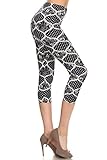 Leggings Depot Women's Popular Capri Cropped Printed High Waist Leggings Batch4 (Regular (Size 0-12), Link Be A Lady)