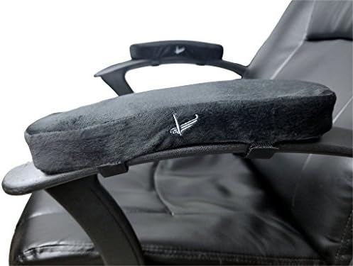 Aureus Memory Foam Cover for Chair Armrests - Universal Fit - Premium High Density Memory Foam - Extra Long Velcro Strap - Genuine Velboa Polyester - the Perfect Arm Pillow (2 Piece Set)