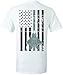 United States Air Force U.S.A.F. Thin Silver Line T-Shirt Tee (Large, White)