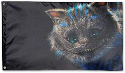 Vondielin Cheshire Cat Home Garden Yard Flags 59"x35"Indoor-Outdoor Fall Flags Wall Banners Fashion Custom Decoration