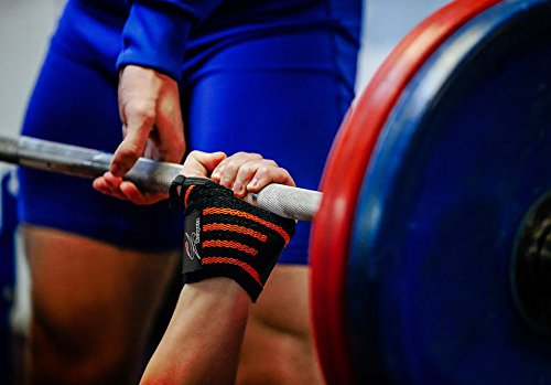 Wrist Wraps for Bodybuilding, Gym, Kettlebells, Workout, Strength Training, Weightlifting, Powerlifting, Cross Training - Fitness Wrist Wraps Support for Men/Women - Best Material&Design (red-black)