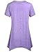 Miusey Drape Top Shirt Womens Short Sleeve V Neck Handkerchief Hem Lightweight Flowy Tunic Purple XXL