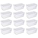 12 boxes set Sterilite 6 Quart Storage Tote Shoe Box Containers Clear Closet Tub