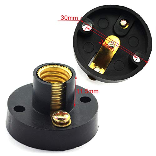 TOTOT 2pcs E10 Mini Bulb Holder Black Plastic Light Beads Lamp Bases Student Experiment Lighting DIY Accessories Screw Type Bulb Socket - Thumbnail 2
