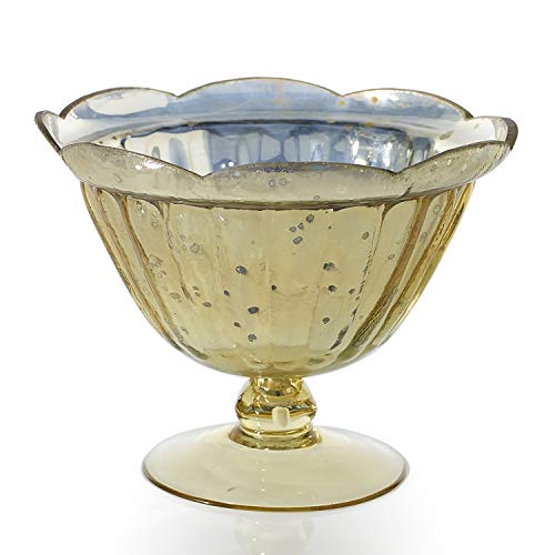Accent Gold Mercury Glass Carraway Compote Bowl 8" x 8" x