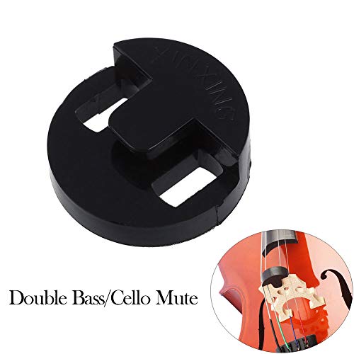 XuBa Round Rubber Two Holes Double Bass Cello Violoncello Mute Silencer for 4/4 or 3/4 Cello Violoncello Black Cello