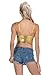 Sexy Stretch Metallic Shiny Bustier Rave Club Wear Crop Top With Adjust Hook Eye (L3515)