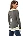PattBoutik Women's V Neck Long Sleeve Curve Hem Sweater