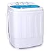 Best Choice Products Portable Compact Mini Twin Tub Laundry Washing Machine and Spin Cycle Dryer w/Hose, 13lbs Load Capacity, Built-In Drain - White/Light Blue