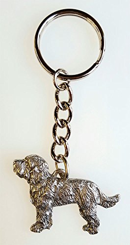 Labradoodle Pewter Silver Keychain Key Chain Ring