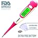 Best 2017 FDA Digital Medical Thermometer, Easy Accurate and Fast 10 Second Read & Monitor Fever Temperature, Flexible Tip,Waterproof for Baby,Kids, Adults, Pets,Oral, Underarm (Pink)