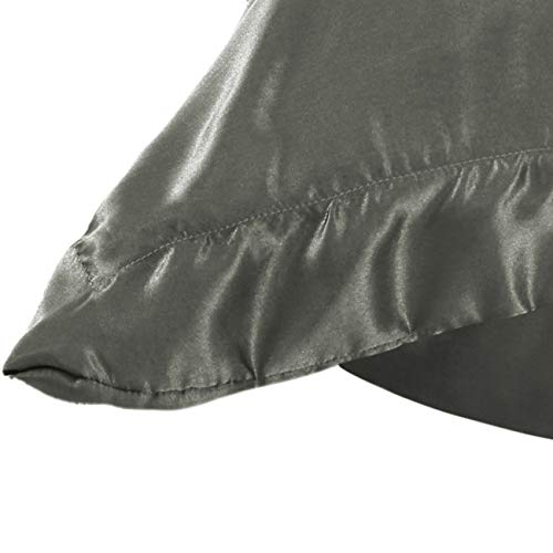 Treely Satin Pillowcase Silky Sham Pillow Case for Hair and Skin with Envelope Closure,Set of 2(Dark Grey,20"x26") - Thumbnail 3