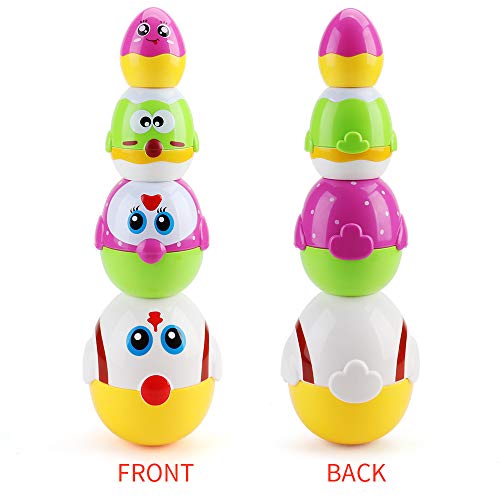 Amy & Benton Chicken Eggs Stacking Toy for 1 2 3 Year Old Nesting Toys for Baby and Toddlers Birthday Gift