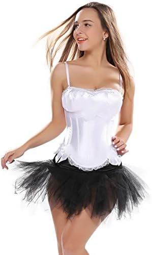 LFFW Padded Bra Shoulder Straps Corset with Tutu Skirt/Swan Corset Dress