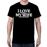 Men's I LOVE MY WIFE...FISHING Black T-shirt