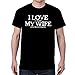 Men's I LOVE MY WIFE...FISHING Black T-shirt