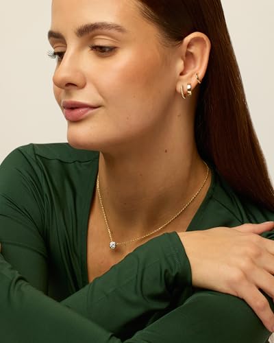 PAVOI 14K-18K Yellow Gold Plated Sterling Silver Posts Three Pairs Small Hoop Earrings for Women - Statement Gold Hoop Earrings Set - Cubic Zirconia Rope Teardrop Chunky Huggie Earscape Piercings