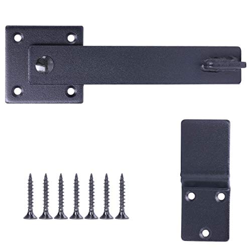5.5" Barn Door Flip Latch Farm Gate Latch, Matte Black, Heavy Duty Iron