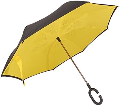 Camellia Nubrella Hands-Free Umbrella C Shape Handle Inverted Reverse Umbrella c6