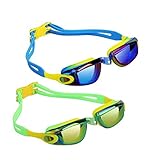 Hurdilen Kids Swim Goggles,2 Pack,Swim Goggles for Kids Swimming Goggles with Anti-Fog UV Protection No Leaking Coated Lens for Boys Girls Youth Kids