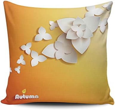 SALLEING Custom Fashion Home Decor Pillowcase Abstract Paper Flowers Autumn Square Throw Pillow Cover Cushion Case 20x20 Inches Double Sided Print