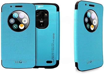 LG G Flex 2 Case,[Sky] [Quick Circle Window View] Case PU Leather Curved Flip Cover [Anti Shock] [Magnetic closure] For LG G flex 2