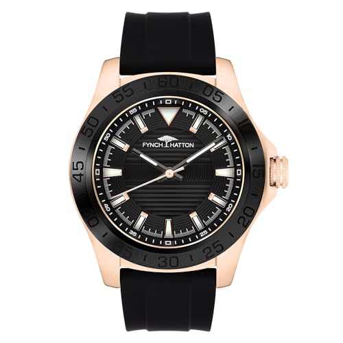 FYNCH-HATTON FHT-0017-PQ Montre analogique à Quartz pour Homme avec Bracelet en Silicone