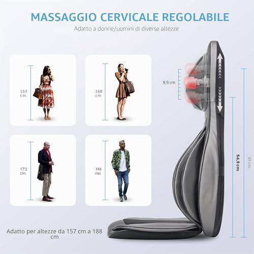 Comfier Back and Neck Massager with Air Compression, Shiatsu Electric Massager with Heat and Rolling, Massage Seat for Whole Body