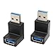 Right Angle USB Adapter, VCZHS USB3.0 AM to AF L Shape Converter Adapter USB 3.0 A Male to A Female 90 Degree Angle Plug(Pack of 2)