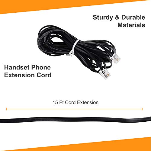 Telephone Line Cord Extension - Color Black 15ft - Thumbnail 4