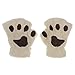 APAS Women Winter Fluffy Bear Cat Plush Paw Claw Glove Half Finger Cute Gloves Mittens Beige