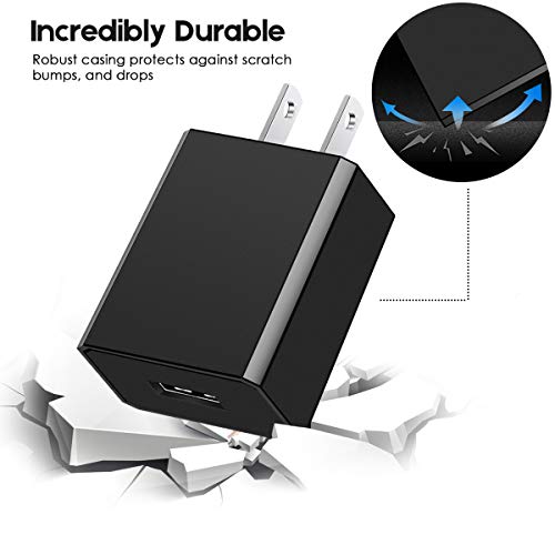 EVISTR Wall Charger 2 Pack USB Wall Adapter Max Output 5V 2A for Power Bank, Cell Phone, Camera, Voice Recorder, MP3 Player, Tablet and More USB Charging Device