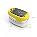 Children Fingertip Pulse Oximeter Blood Oxygen Saturation Monitor with Rechargeable Lithium Battery for Kids - Yonker K1(Yellow)