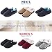 VONMAY Men's Slippers Fuzzy House Shoes Memory Foam Slip On Clog Plush Wool Fleece Indoor Outdoor Size 13-14 Black/Grey